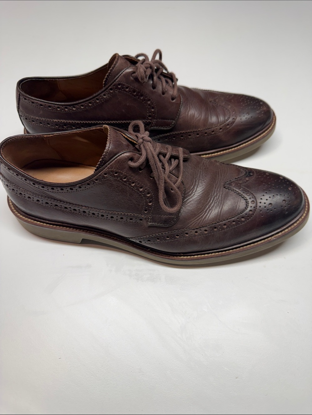Cole Haan Men's Brown Leather Wingtip Dress Shoes